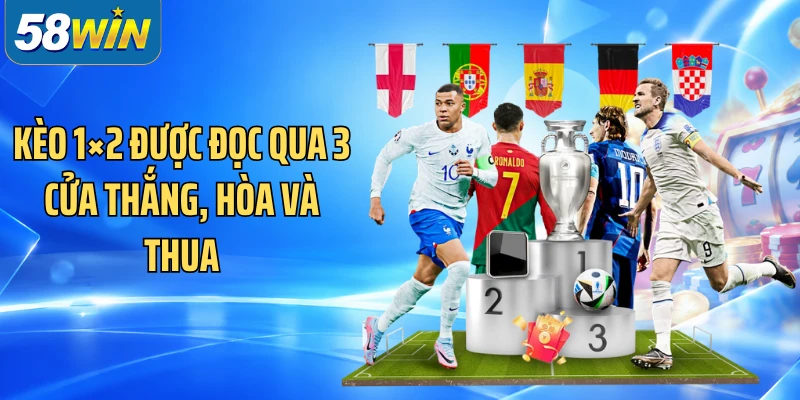 Kèo 1×2 được đọc qua 3 cửa thắng, hòa và thua