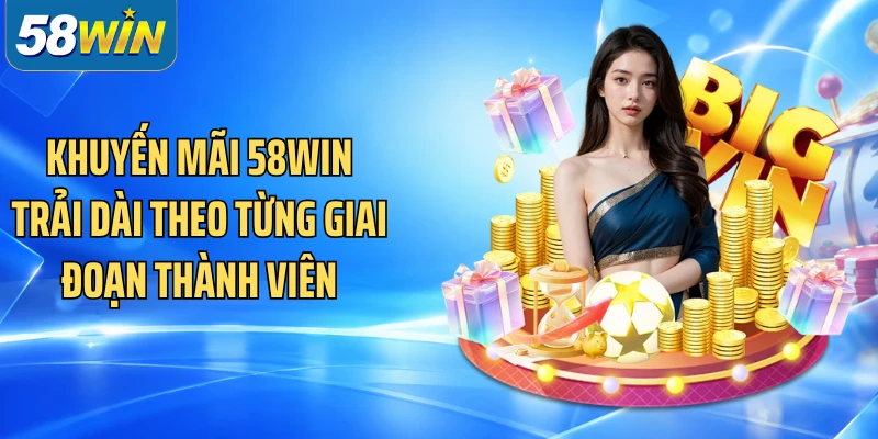 Khuyến mãi 58WIN trải dài theo từng giai đoạn thành viên